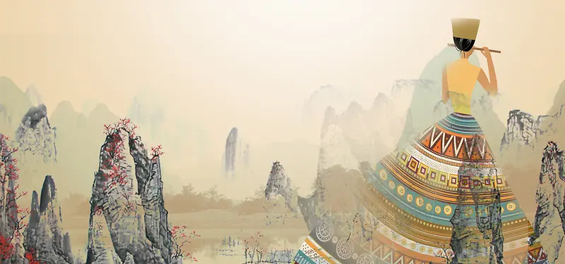 旅游复古灰色banner