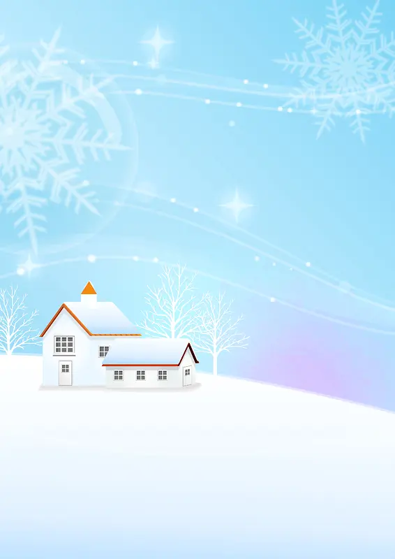 风景蓝色天空白雪背景