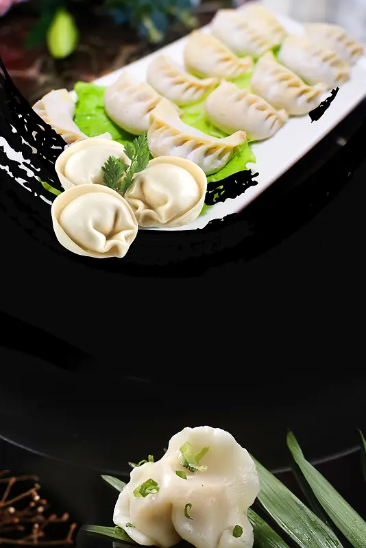 传统特色美食饺子宣传海报