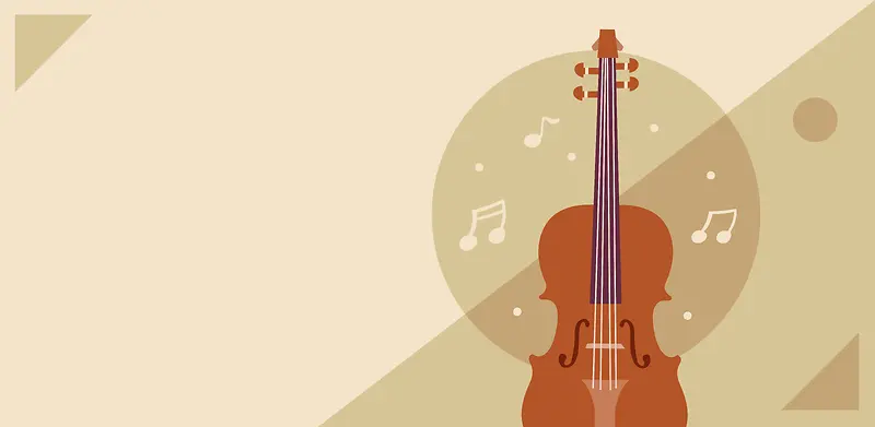 卡通扁平小提琴音乐节海报背景素材