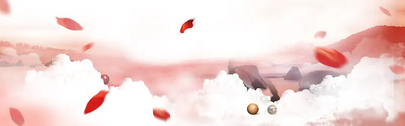 大气花瓣渐变粉色banner背景