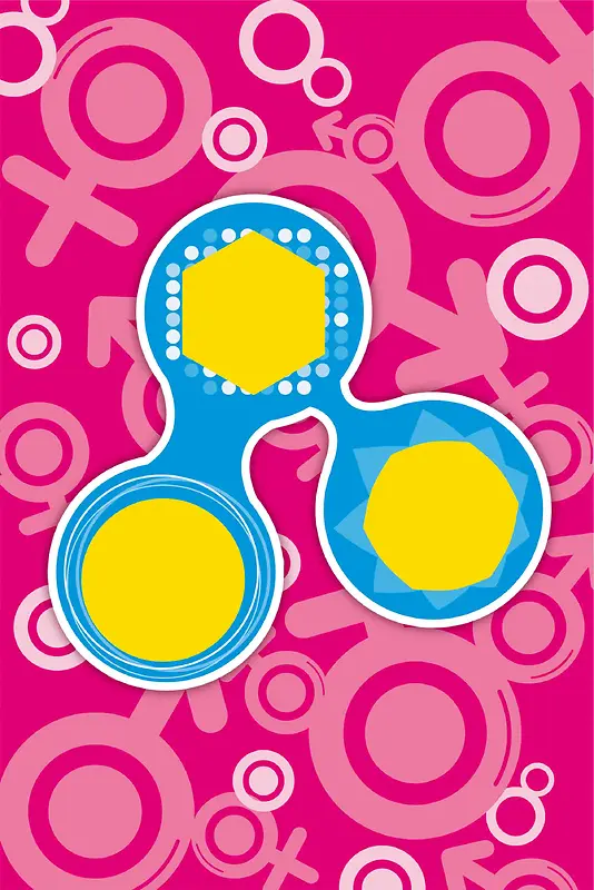 性别符号男女粉红气泡海报背景