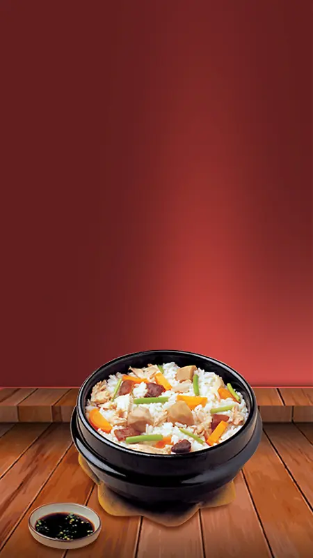 砂锅饭美食H5素材背景