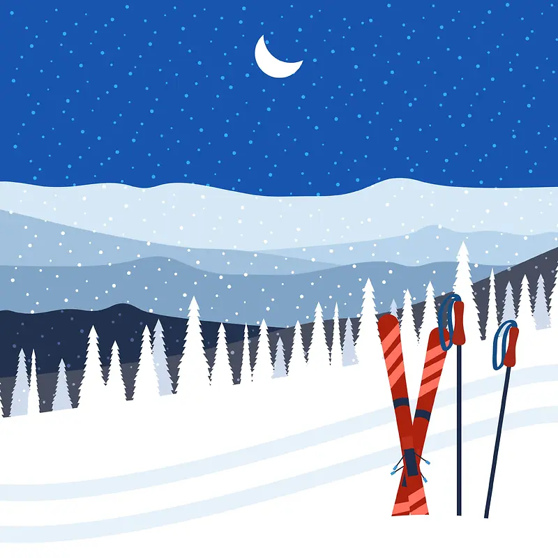 冬季滑雪场海报背景