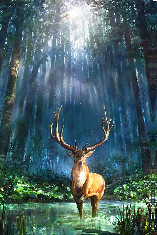 自然森林海报背景
