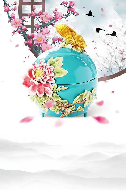 青花瓷传统文化PSD素材