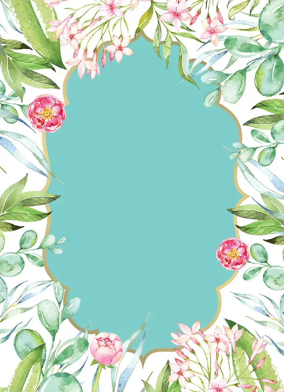 花卉婚礼邀请函海报背景模板