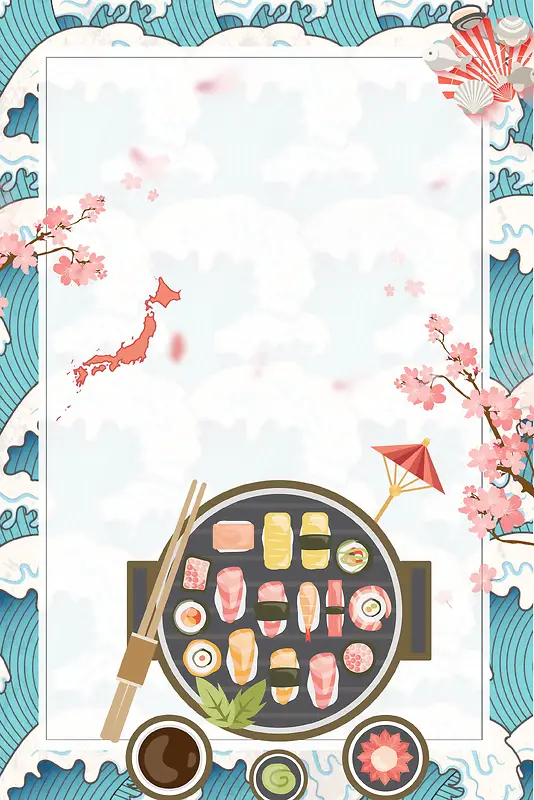 简洁日本美食寿司背景