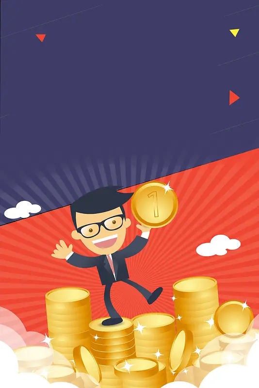 卡通金融理财金币背景
