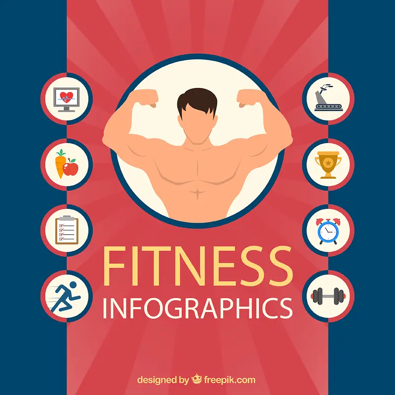 健身infography图标