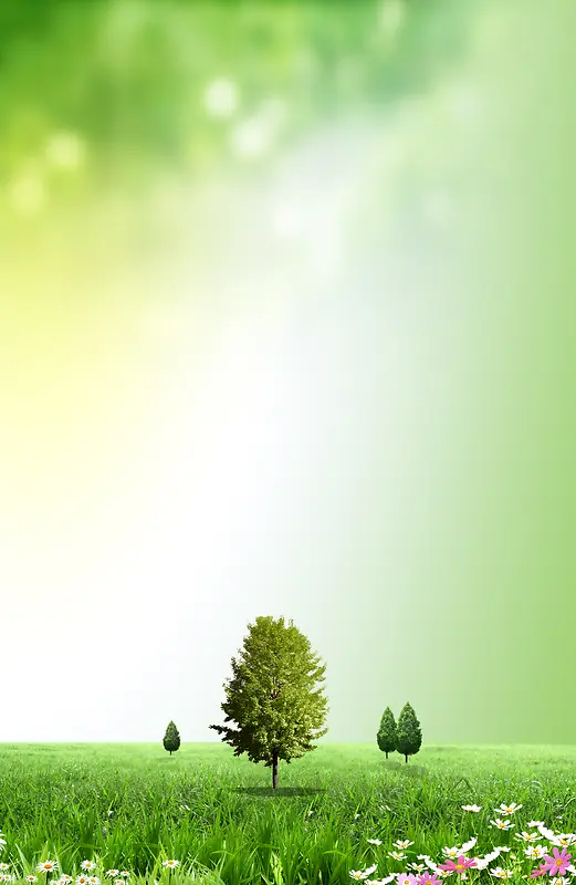 绿色清新保护树木环保背景素材
