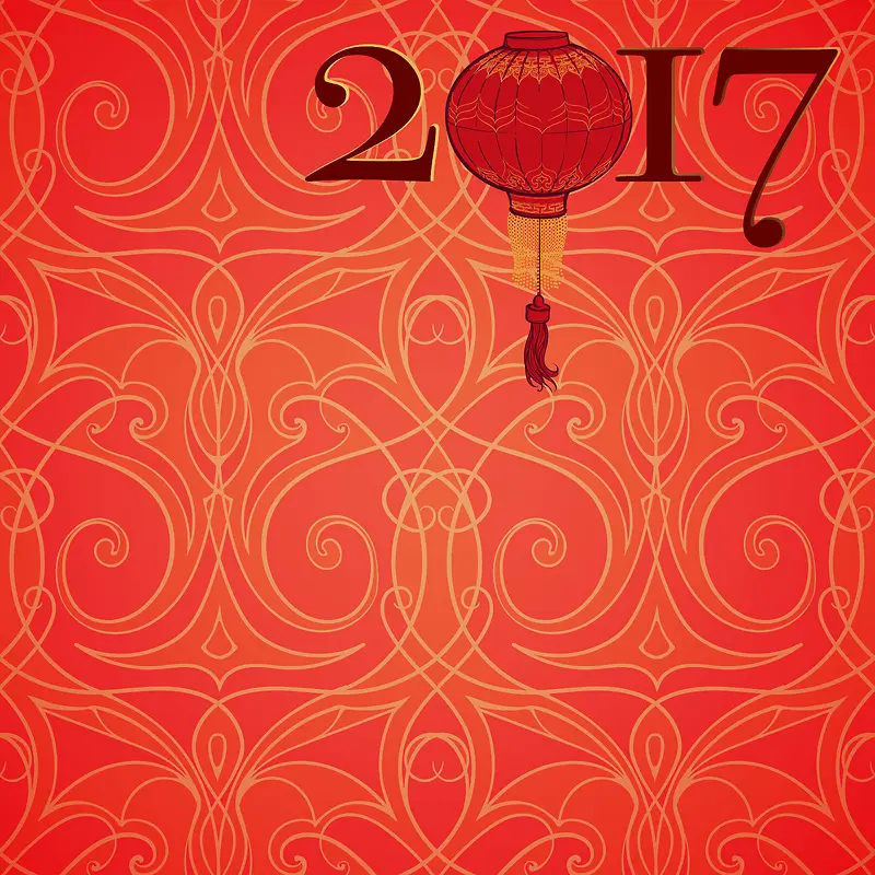 2017新春红色灯笼背景素材