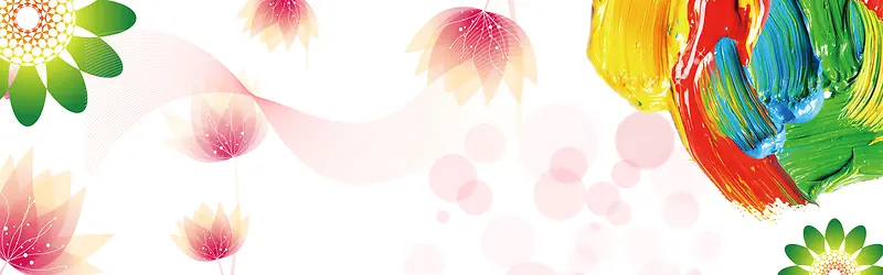 春网页设计炫彩小清新花瓣banner背景