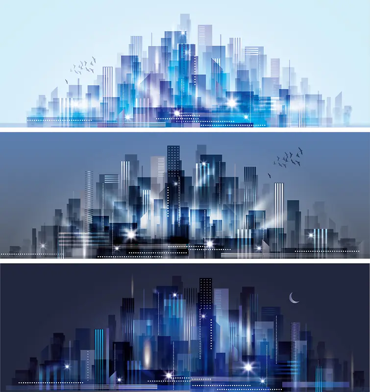 城市建筑夜景背景图