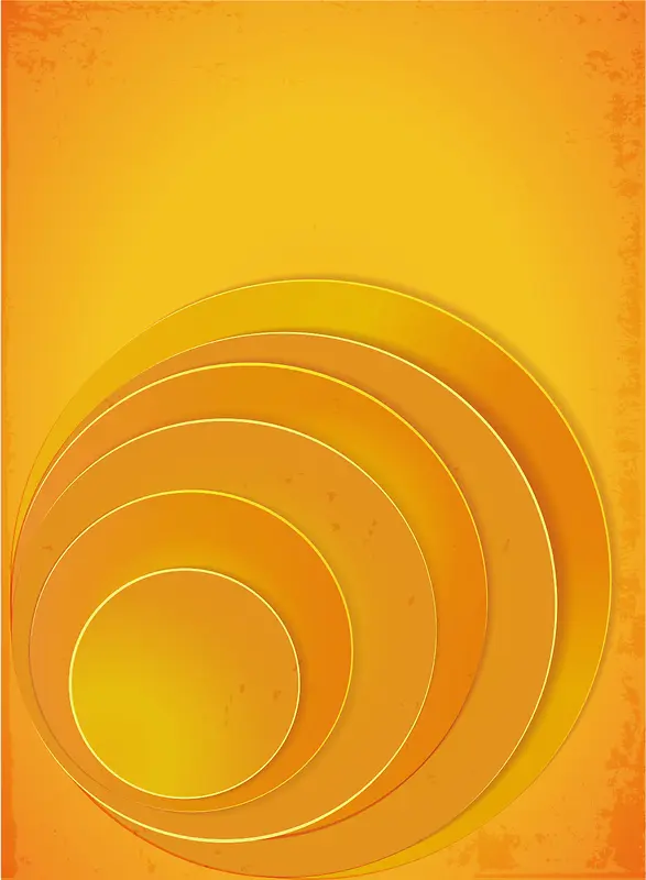 矢量橙黄色几何圆形立体背景