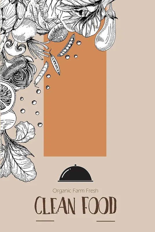 铅笔手绘植物餐厅海报背景素材