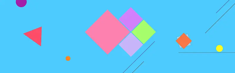 蓝色几何色块方块三角线banner