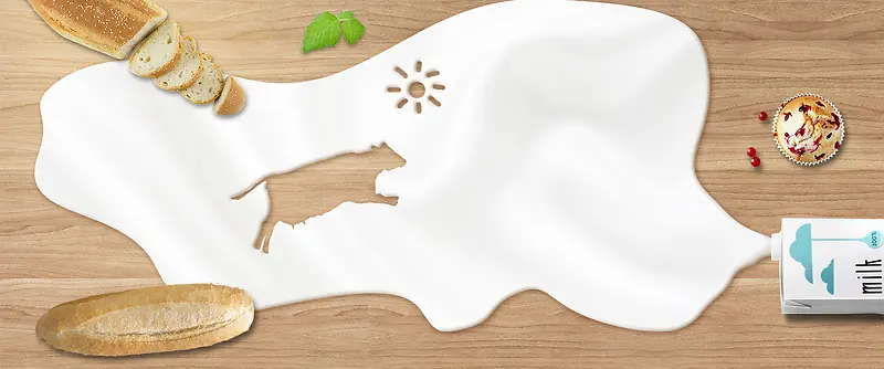 早餐牛奶促销banner