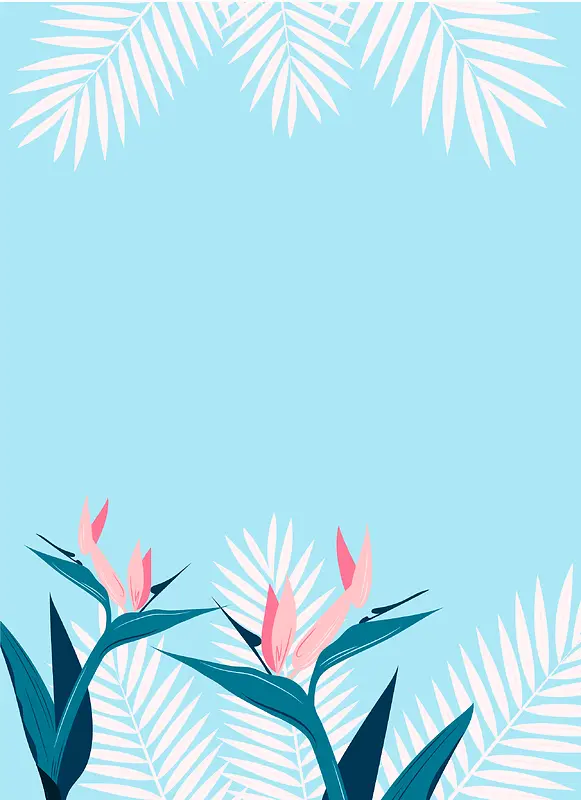 蓝色简约文艺夏季女装背景