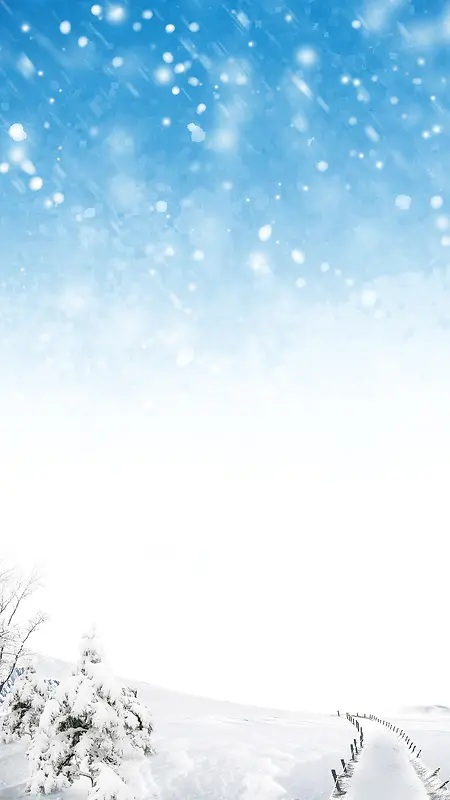 冬天蓝天雪地H5背景素材