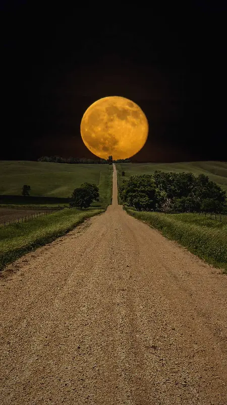 道路尽头的月亮嫦娥奔月H5背景