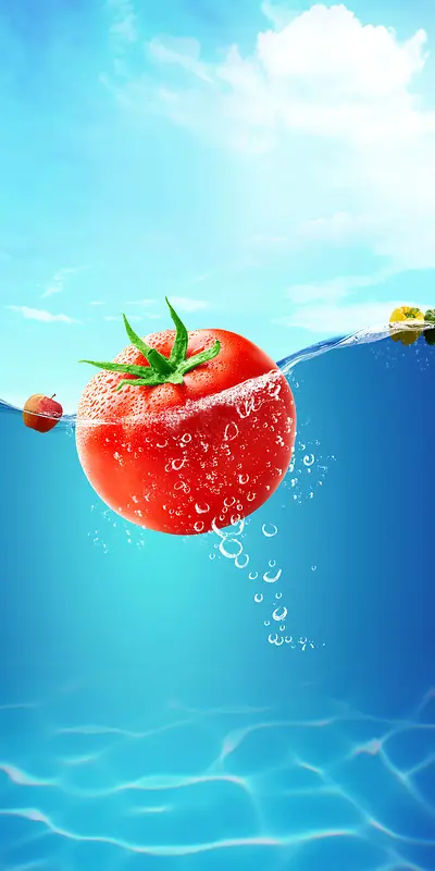 西红柿海水海报背景素材