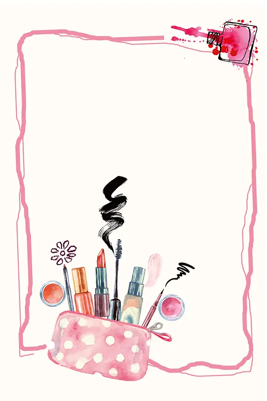 女生节手绘化妆品海报