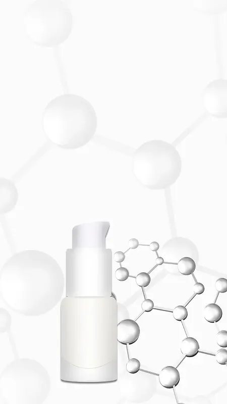 白色清新化妆品生物分子背景