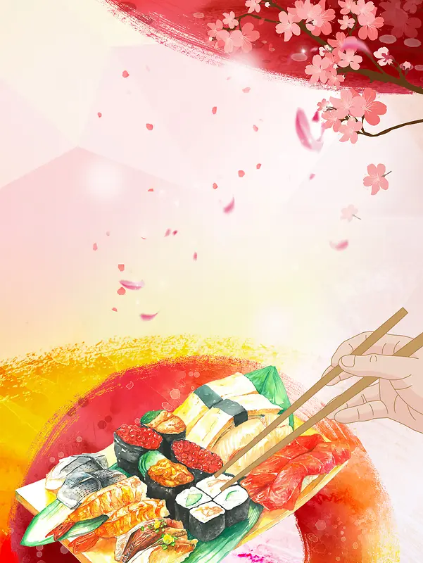 日本料理美食促销海报背景