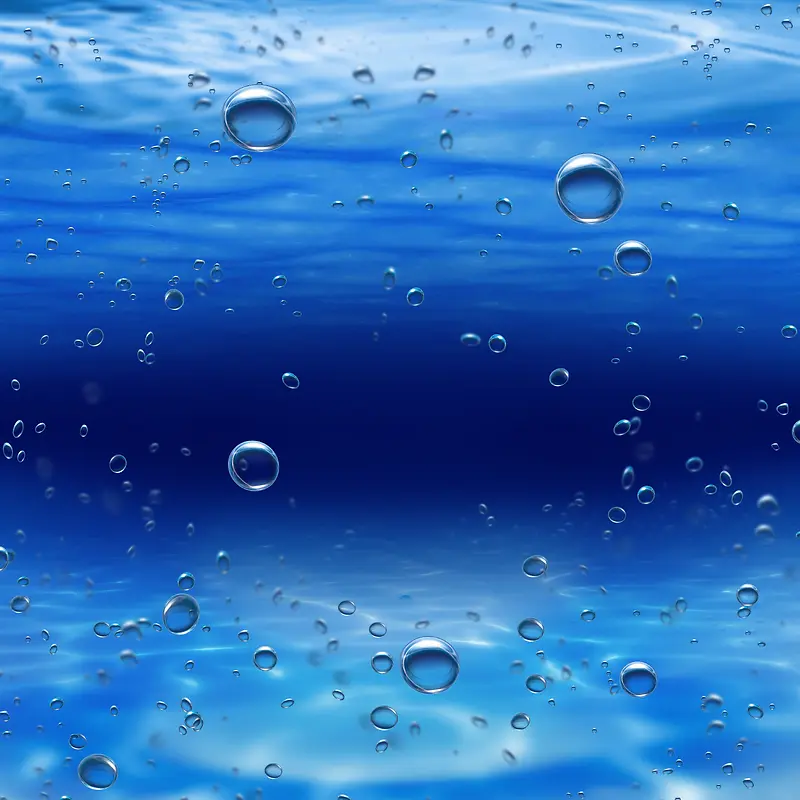 蓝色背景深海补水化妆品平面广告
