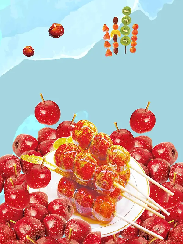 美味糖葫芦宣传海报背景模板