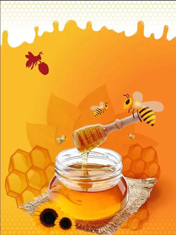 简约大气蜂蜜美食宣传海报背景