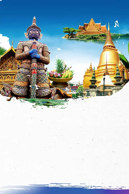 泰国旅游宣传海报背景模板