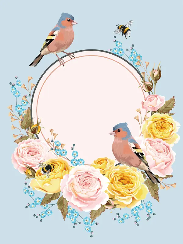 浪漫玫瑰底纹花边夏季新品海报背景素材