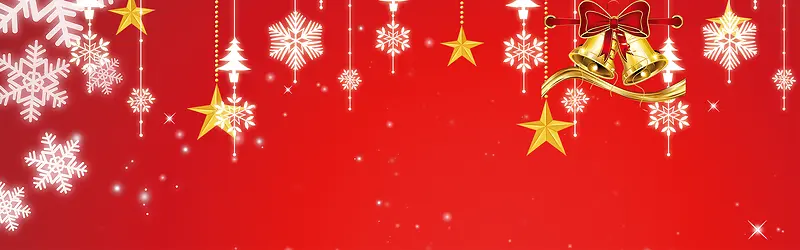 简约梦幻圣诞节红色banner