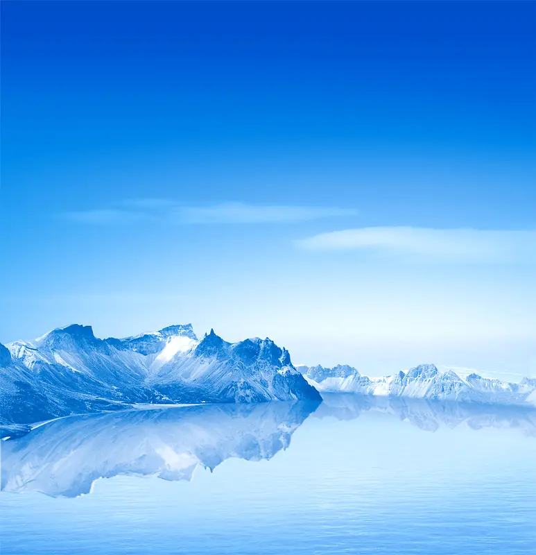 蓝色冰川风景摄影平面广告