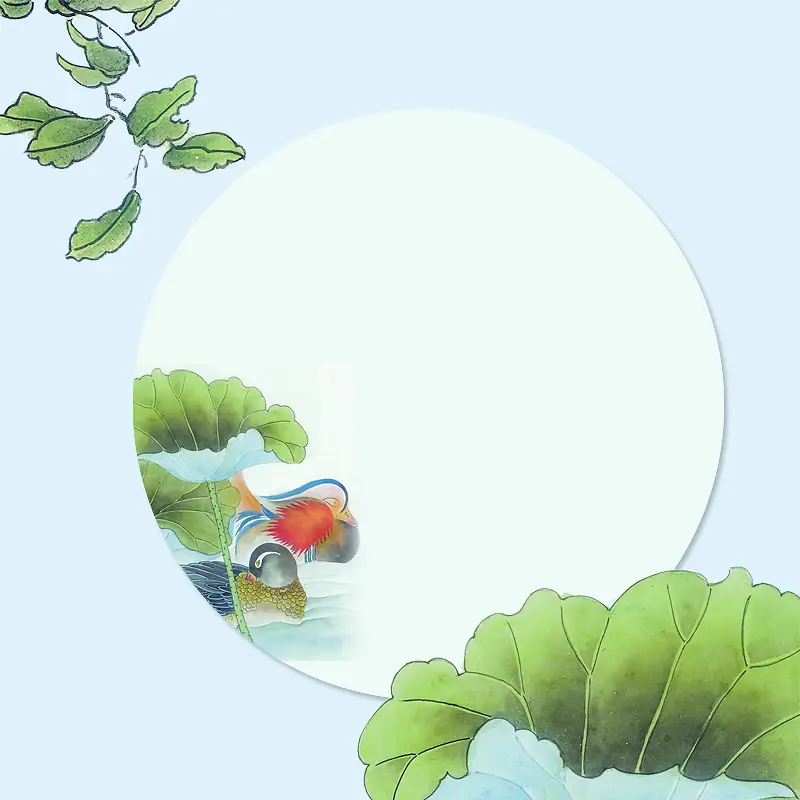 手绘中国风花鸟画主图
