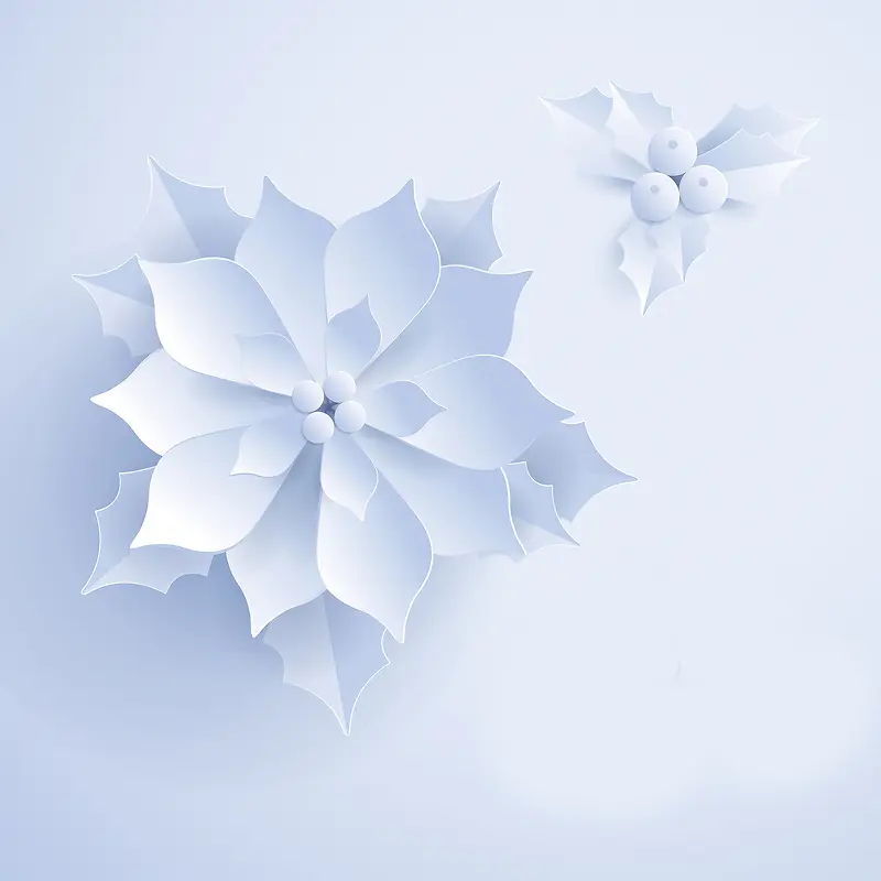 3D立体剪纸花朵喜庆春节瑞雪兆丰年海报