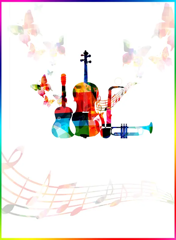 梦幻水彩大提琴乐器音乐海报背景