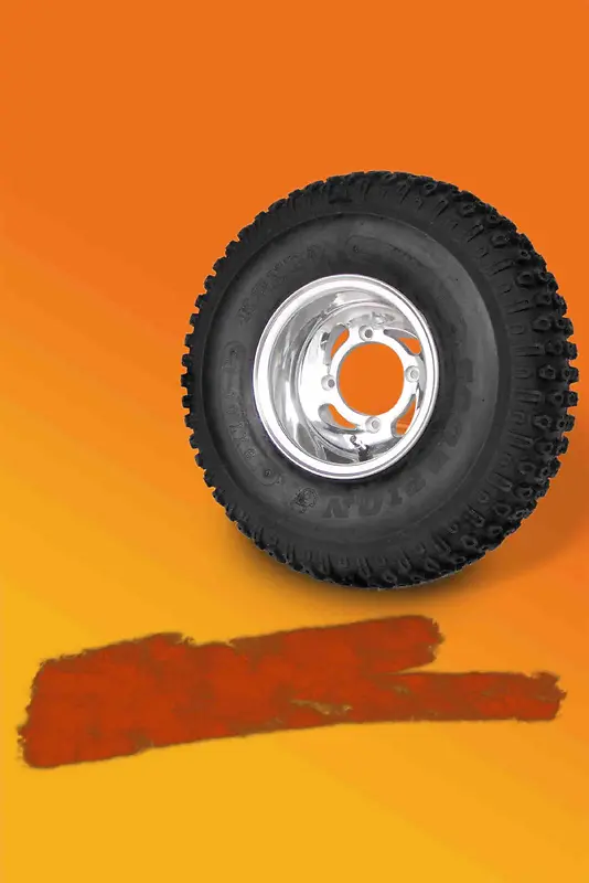 汽车行业轮胎米其林橡胶橙色海报背景