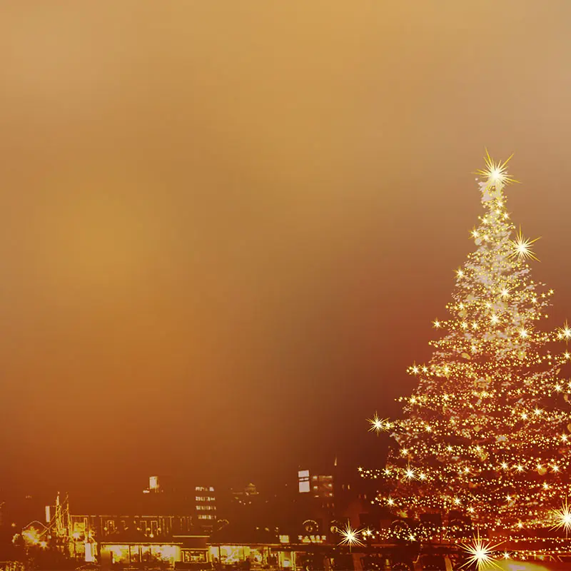 金色圣诞树节日背景