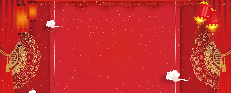 新年大气盛典几何红色banner