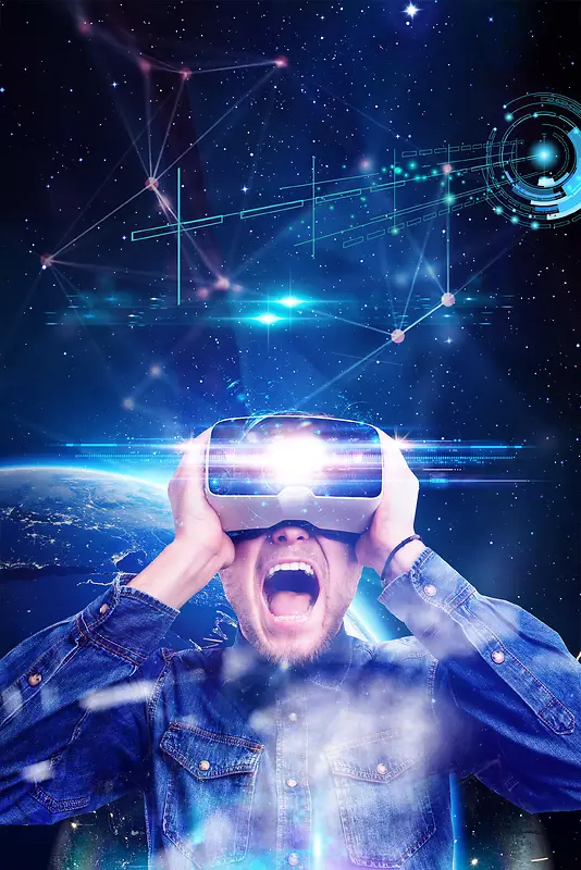 创意科技风VR科技PSD分层