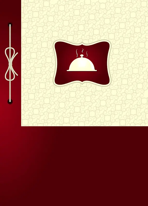 红色大气西餐厅欧式花纹典雅菜单背景