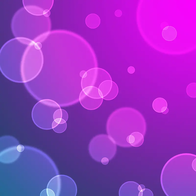紫色背景下的漂浮的泡泡背景