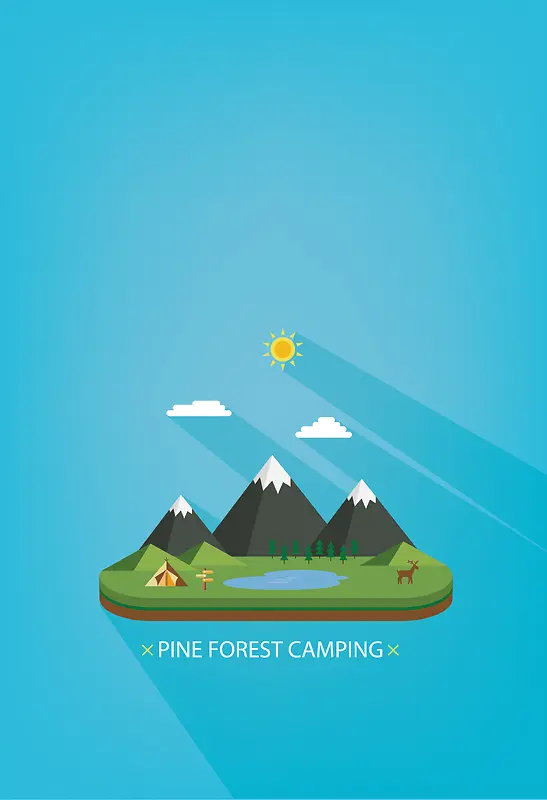 创意森林野营风景海报背景素材