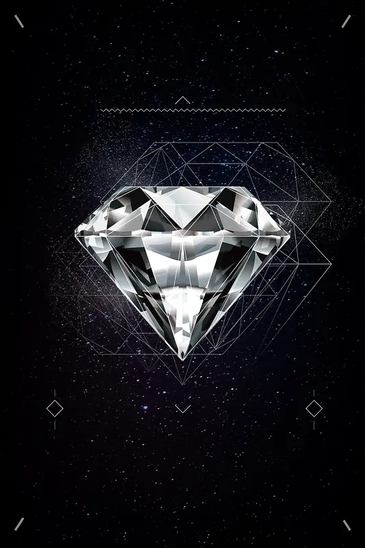 黑色质感时尚钻石珠宝背景素材