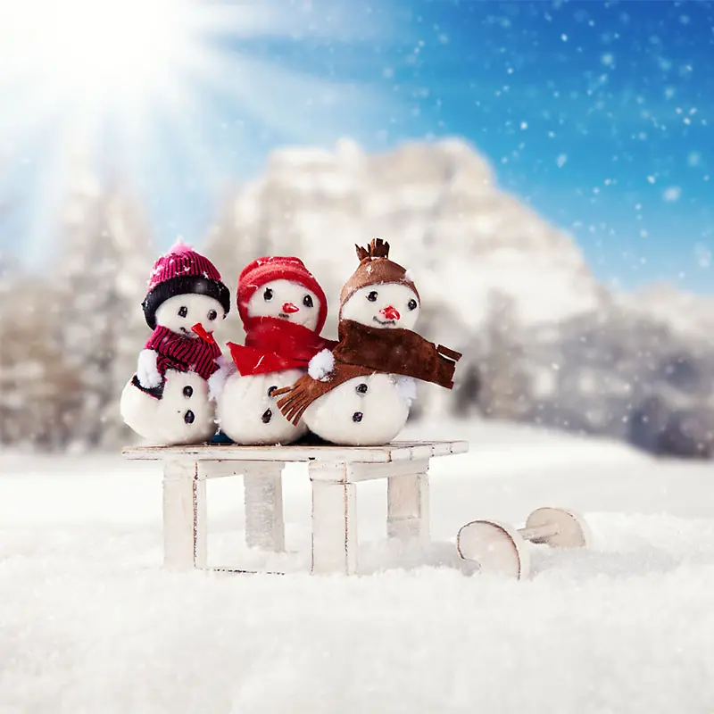 雪天里的雪人