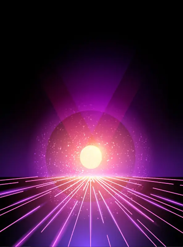 炫酷光效光线紫色商务科技海报背景图