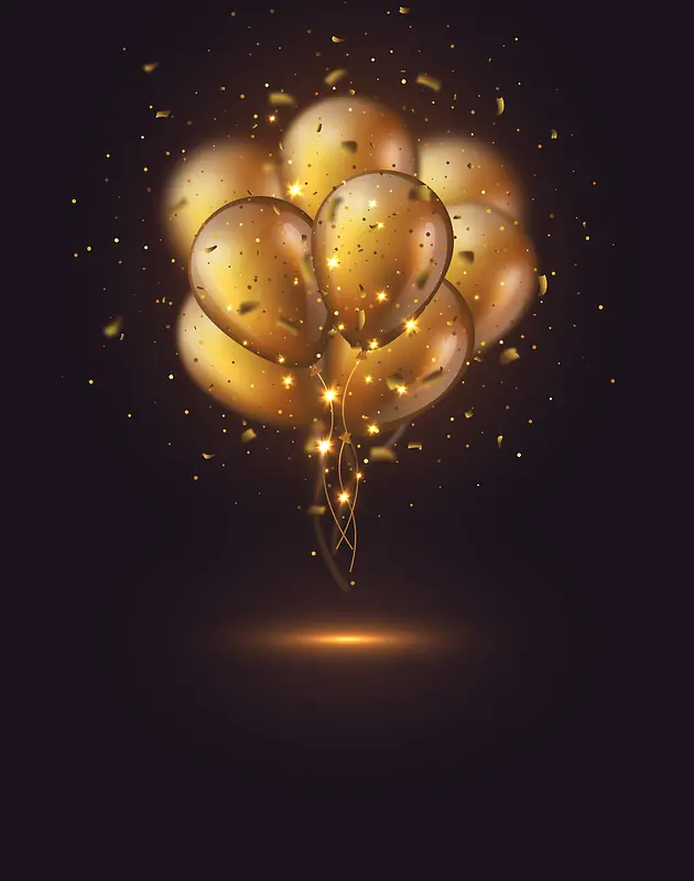 时尚大气商务金色气球广告